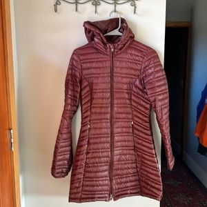 Patagonia ultralight long down puffy.